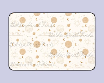 Celestial Desk Mat, Neutral Aesthetic, Clean Girl Aesthetic, Large Small Gaming Mat, Office Supplies