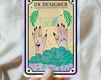 UX Designer Tarot Sticker, Holographic Sticker, Career Sticker, Cute Sticker