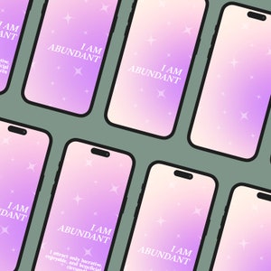 Aesthetic Aura Affirmation Wallpapers, Simple Studious Background for Phones, Pink Abundance, Unisex