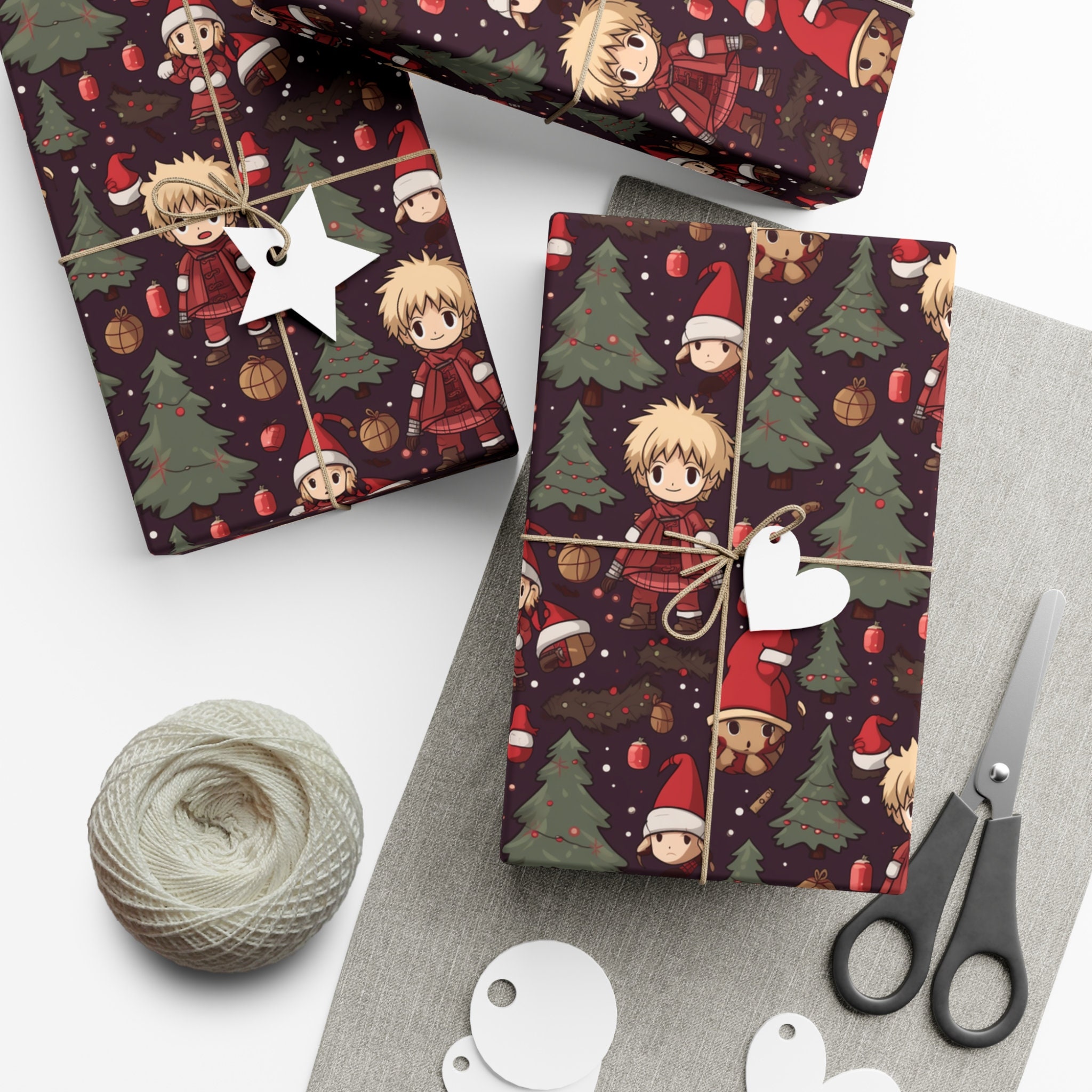 Anime Wrapping Paper Christmas Anime Wrapping Paper Etsy