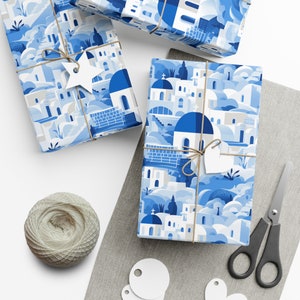 Mediterranean Greek Wedding Wrapping Paper Sheets, Gift Wrap, Bridal Shower  Wrapping Paper Sheet Roll 