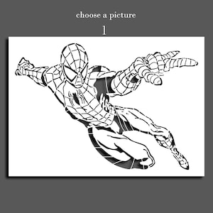 Plantilla de plantilla de pared Spiderman, plantilla personalizada, plantilla de pared, pintura en aerosol, plantillas de pared grandes, arte de plantilla, corte láser multicapa,
