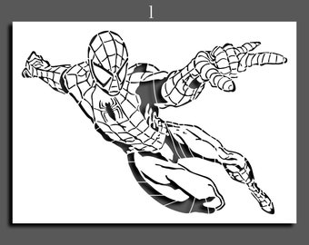 Spiderman wall stencil  stencil,custom stencil,wall stencil,spray paint,large wall stencils,stencil art,multilayer laser cut,