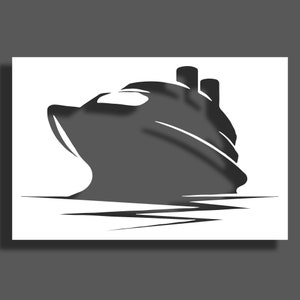 Yacht Boat Ocean Ship, Stencil in plastica fai-da-te, Stencil artistici e da parete di barche ritagliate di carta saranno utili per l'artigianato per bambini. arte muraria