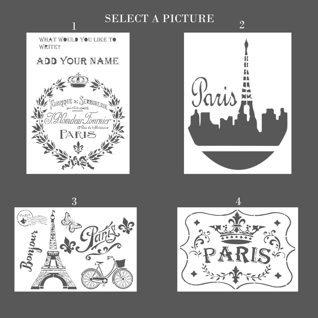 Vintage Paris Stencils Template Best Vinyl Large Stencils for Painting on Wood, Canvas, Wall
