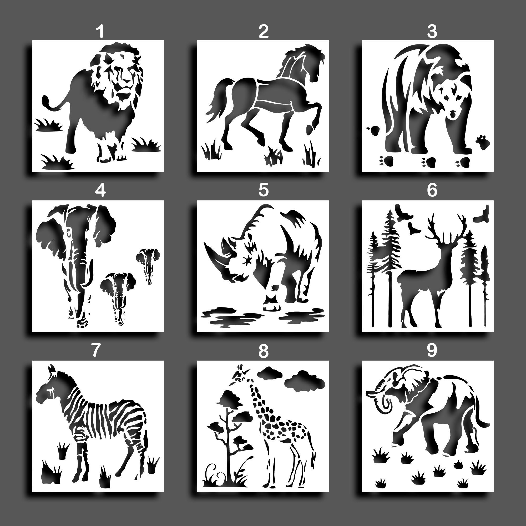 african-animal-large-wall-stencil-diy-craft-stencil-macaron-stencils-farm-animal-stencils-farm-stencils-birthday-stencils-cookie-stencils-etsy