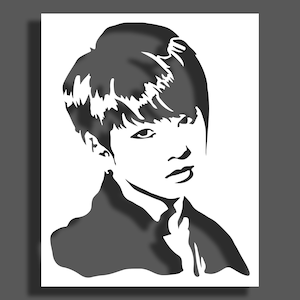 BTS boy band Bangtan Boys, stencil,stencil personalizzato,stencil da parete,vernice spray,stencil da parete di grandi dimensioni,stencil art,taglio laser multistrato,