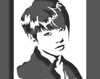 BTS boy band  Bangtan Boys,  stencil,custom stencil,wall stencil,spray paint,large wall stencils,stencil art,multilayer laser cut,