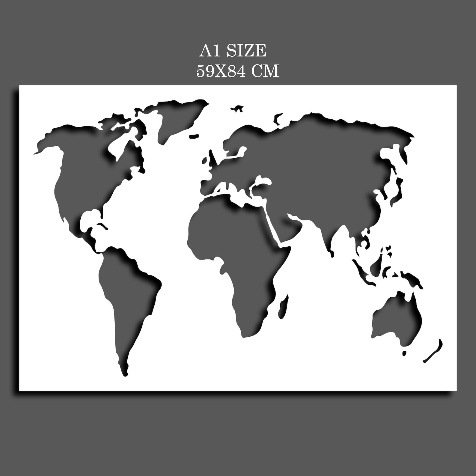 World Map Craft Stencil,custom Stencil,wall Stencil,spray Paint,large