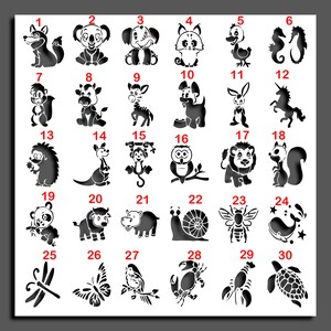baby room animal large wall stencil DIY Craft Stencil,Macaron Stencils-Farm Animal Stencils-Farm stencils-birthday stencils-cookie stencils