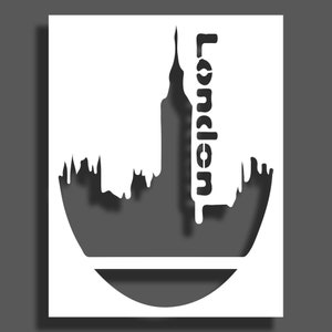 londra silhouette Reusable Stencils for Painting | Nursery Template | Kids Room Decor | Mylar Stencil