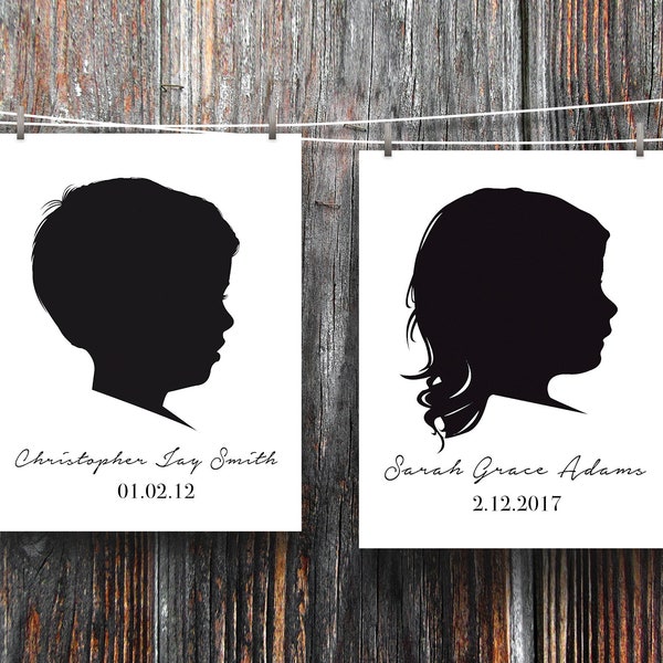 Custom Silhouette | Personalized Portrait | Digital Download | Printable Silhouette