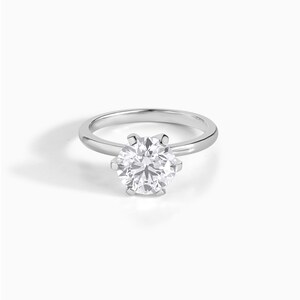 2 Carat Lab Grown Diamond Engagement Ring: 14K White Gold Solitaire
