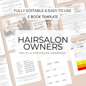 Salon Owner Policy And Procedure Hand Book, Salon Handbook, Salon Editable Handbook, Fully Customisable, Salon Template,  Canva Templates