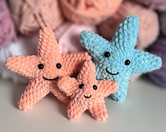 Starfish Crochet Pattern for beginners, Crochet starfish amigurumi pattern, easy crochet, sealife, ocean life, starfish plushie pattern