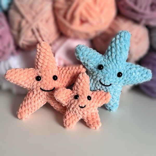 Starfish Crochet Pattern for beginners, Crochet starfish amigurumi pattern, easy crochet, sealife, ocean life, starfish plushie pattern