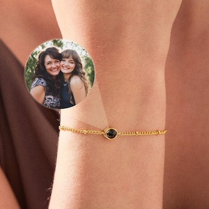 Memorial Photo Bracelet, Custom Photo Projection Bracelet, Picture Inside Bracelet, Birthday Gift for Her, Dainty Wedding Photo Gift