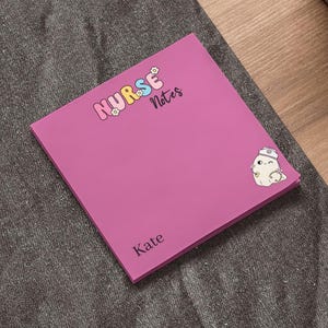 Personalized Nurse Sticky Notes, Custom Sticky Note Pad, Nurse Checklist, Shift Organizer, Personalized Name Office Memo Pads