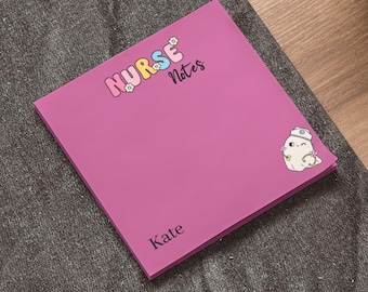 Personalized Nurse Sticky Notes, Custom Sticky Note Pad, Nurse Checklist, Shift Organizer, Personalized Name Office Memo Pads