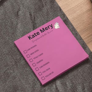 Personalized Nurse Sticky Notes Custom Sticky Note Pad, Nurse Checklist, Shift Organizer, Personalized Name Office Memo Pads