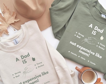 Custom Dad Sweatshirt With Kids Names, Personalized Est Year Crewneck, New Dad Gift, Father's Day Gift, Baby Announcement, Papa Sweater
