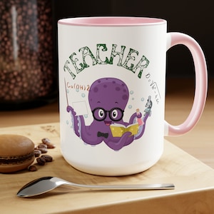 Personalized Math Teacher Mug, Custom teacher coffee mug, Octopus  Mug, Math teacher Gift , Gift for Teacher, Custom Teacher Appreciation