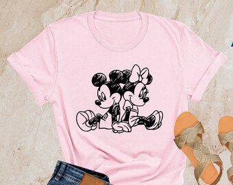Mickey and Minnie Shirt, Mickey Sketch Shirt, Minnie Sketch Shirt, Mickey Mouse Shirt, Disney Family Shirts, Disney Kids Shirt, Minnie Mouse