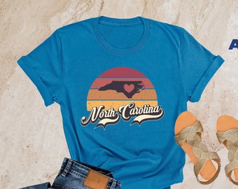 Retro North Carolina, North Carolina Shirt, North Carolina Pride, North Carolina Home Shirt, Old North Tee, North Carolina Map Shirt, NC Tee