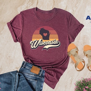 Retro Wisconsin Shirt, Wisconsin State Shirt, Wisconsin Trip, Wisconsin Outfit, Wisconsin Home Gift, Wisconsin Vacation, Wisconsin T-Shirt