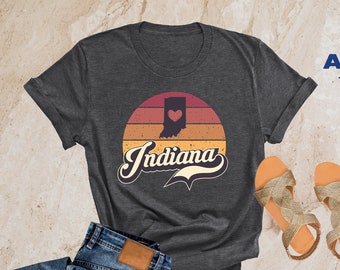 Retro Indiana Shirt, Indiana Shirt, Indiana Lover Shirt, Indiana State T-shirt, Home State T-shirt, The Hoosier State Tee, Indiana State Tee