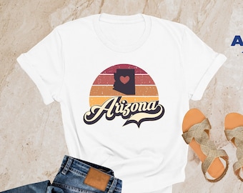 Retro Arizona Shirt, Arizona Shirt, Arizona Home Shirt, Arizona State Map Shirt Travel T-shirt, State Pride, Arizona Vacation, Arizona Gifts
