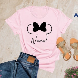 Personalized Disney Minnie Shirt, Customize Disney Trip T-shirt, Custom Minnie Name, Minnie Mouse With Name, Gift For Woman, Disney Shirts