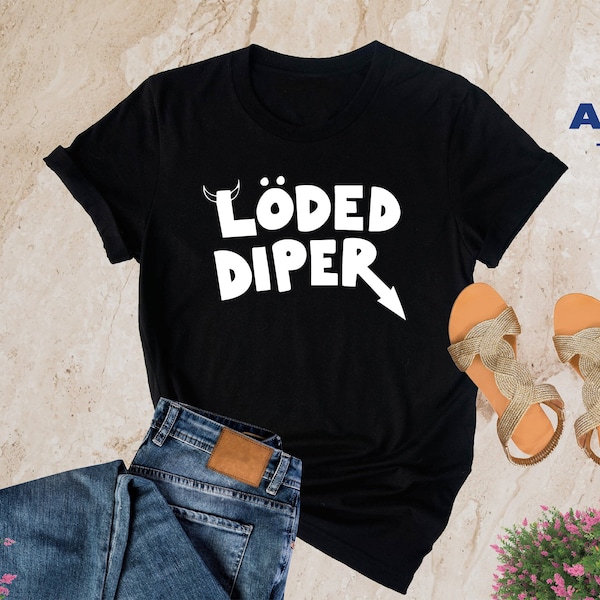 Loded Diper Shirt, Kids Boys Girls Shirts, Vintage Look, Diary of a Wimpy Kid Tee, Short-Sleeve Unisex Rodrick Rules T-Shirt, Gifts for Kids