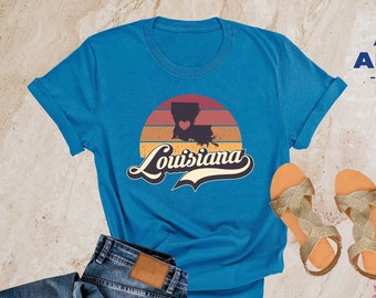 Retro Louisiana Shirt, Louisiana Shirt, Louisiana Map  Shirt, Louisiana State Shirt, Louisiana Gift, Louisiana Lover Shirt, New Orleans Tee