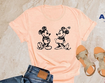 Mickey and Minnie Shirt, Mickey Sketch Shirt, Minnie Sketch Shirt, Mickey Mouse Shirt, Disney Family Shirts, Disney Kids Shirt, Minnie Mouse
