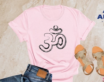 Om Tshirt, Om Sign, Yoga Shirt, Meditation Tshirt, Spiritual Shirt, Pilates Top, Birthday Gifts for Her, Girlfriend Gift, Best Friend Gift