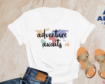 Traveler Gift, Travel Shirt, Vacation Shirt, Travel Lover, World Map Shirt, Airplane Mode Shirt, Exchange Student, Wanderlust, Adventure Tee
