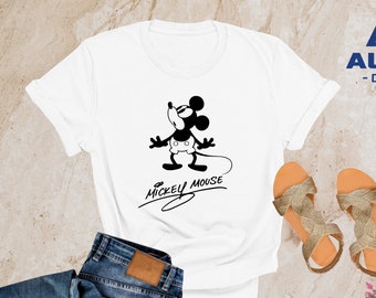 Retro Mickey Mouse Signature Shirt, Mickey Mouse T-shirt, Mickey Vintage Shirt, Animal Kingdom, Disneyland Vacation, Disneyworld Trip 2026