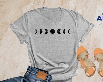 Moon Shirt, Moon Phases Shirt, Astronomy Shirt, Moon Lover Gift, Celestial Shirt, Moon Lover Tee, Space Tshirt, Lunar Cycle, Astrology Shirt