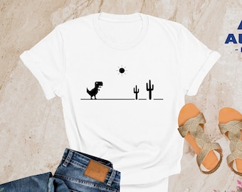 Get Off The Internet Shirt, Funny Nerd Shirt, Sarcastic Shirt, T-Rex Shirt, Chrome Dinosaur Desert Shirt, Dinosaur Shirts, Internet Shirt