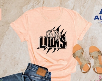 School Mascot Shirt, Lions Mascot Shirt, Lions Fan Shirt, Lions Shirt, Lions Team Shirt, Lions Football Shirt, Mascot Shirt, Lions Spirit