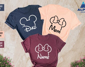 Personalized Disneyland Shirt, Customize Disney Trip T-shirt, Mickey Mouse With Name, Minnie Mouse With Name, Gift For Woman, Disney Shirt