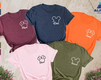 Disney Family Shirts, Mickey and Minnie Pocket Shirt, Disneyworld Family Shirts, Custom Disney Vacation Trip Shirts, Disneyland Custom Shirt