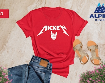 Mickey Mouse Shirt, Metallica Shirt, Rock And Roll Shirt, Custom Disney Shirts, Couple Shirts, Metal Music Shirt, Disney Trip Shirts