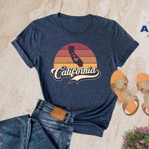 California Shirt, Retro California Shirt, West Cost, California Tee, California Shirt, State Shirt, California Gifts, California State Map