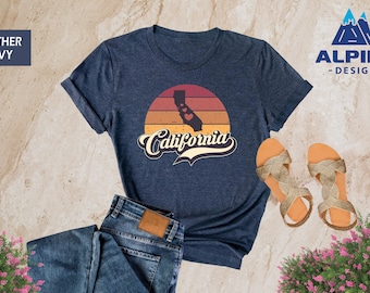 California Shirt, Retro California Shirt, West Cost, California Tee, California Shirt, State Shirt, California Gifts, California State Map