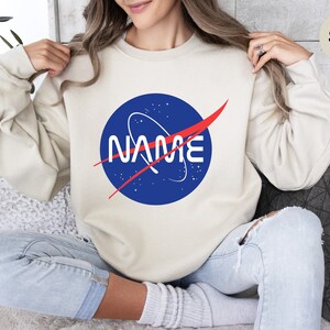 Custom NASA Name Sweatshirt, Nasa Sweatshirt, Personalized Nasa Shirt, Space Family Shirt, Nasa Family Matching Shirt,Astronaut Planet Space