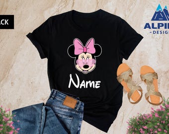 Personalized Disney Minnie Shirt, Customize Disney Trip T-shirt, Custom Minnie Name, Minnie Mouse With Name, Gift For Woman, Disney Shirts