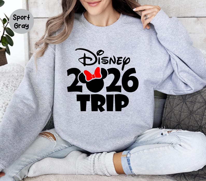 Disney 2026 Trip Sweatshirt, Disney Family Trip 2026, Disney Family Sweatshirt, Disney World Sweatshirt, Disney Family Vacation Sweatshirts image 1