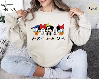 Disney Friends Sweatshirt, Disney Sweatshirt, Disneyworld Sweatshirt, Mickey & Minnie Mouse, Friends Sweatshirt, Gift for Her, Disney Gift